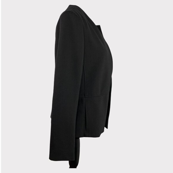 Joan Vass Women's Black Minimalist Open Front Designer Career Blazer Size 1X/C44 - Picture 2 of 9